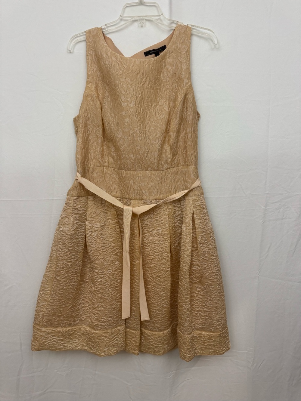 BCBGMaxAzria Metallic Gold Jacquard Dress